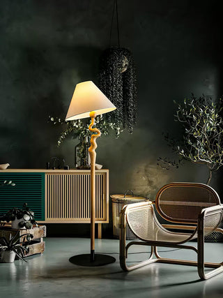 Spiralis Organic Wood Floor Lamp