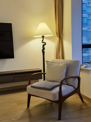 Spiralis Organic Wood Floor Lamp
