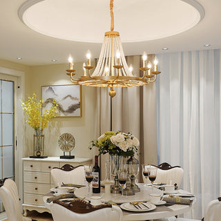 Shan 12-Light Gold Crystal Chandelier