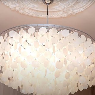 Aqua Veil Coastal Shell Chandelier