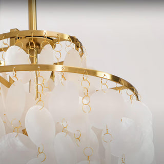 Aqua Veil Coastal Shell Chandelier