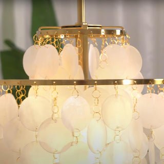 Aqua Veil Coastal Shell Chandelier