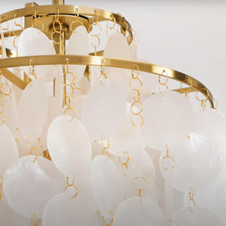 Aqua Veil Coastal Shell Chandelier