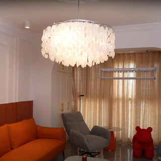 Aqua Veil Coastal Shell Chandelier