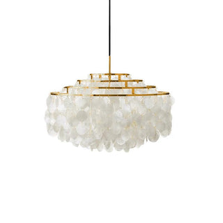 Aqua Veil Coastal Shell Chandelier