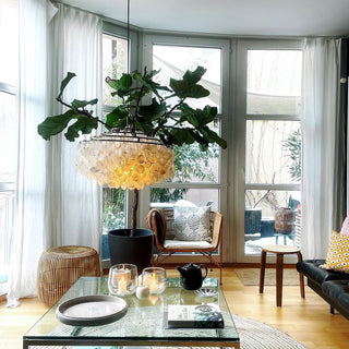 Aqua Veil Coastal Shell Chandelier