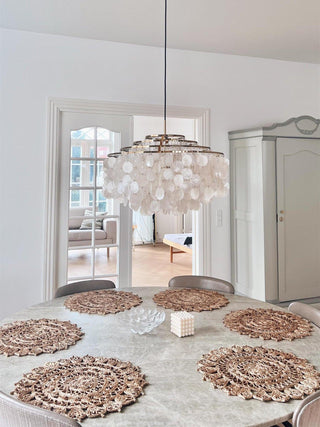 Aqua Veil Coastal Shell Chandelier