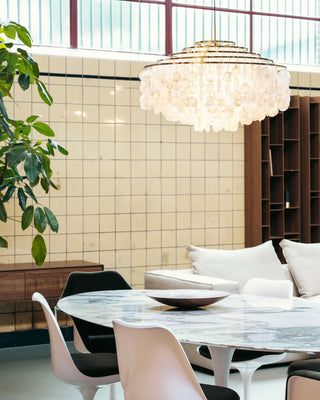 Aqua Veil Coastal Shell Chandelier