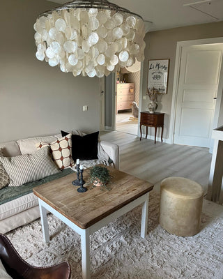 Aqua Veil Coastal Shell Chandelier