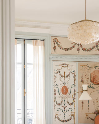 Aqua Veil Coastal Shell Chandelier
