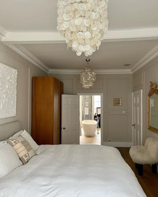 Aqua Veil Coastal Shell Chandelier