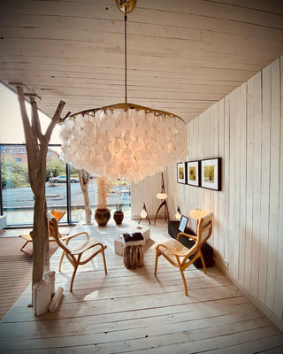 Aqua Veil Coastal Shell Chandelier