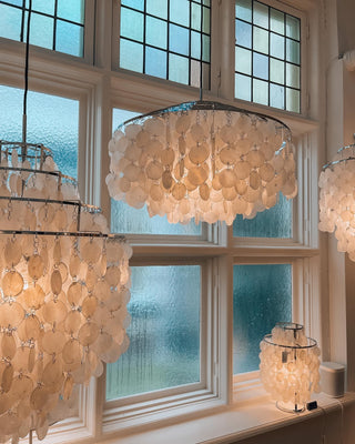 Aqua Veil Coastal Shell Chandelier