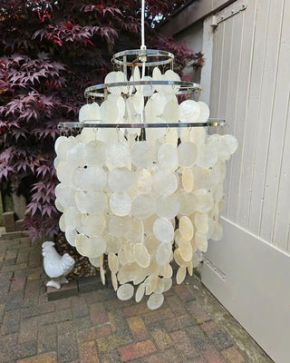 Aqua Veil Coastal Shell Chandelier