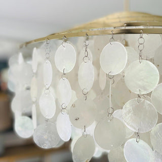 Aqua Veil Coastal Shell Chandelier