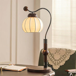 Silk Globe Wabi-Sabi Wood Table Light