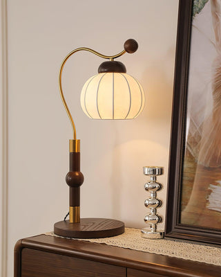 Silk Globe Wabi-Sabi Wood Table Light