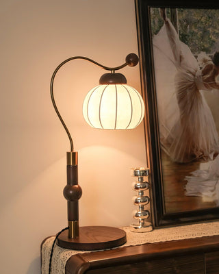 Silk Globe Wabi-Sabi Wood Table Light