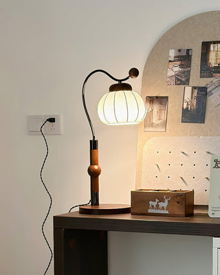 Silk Globe Wabi-Sabi Wood Table Light