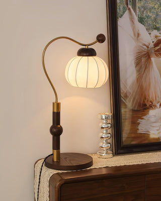 Silk Globe Wabi-Sabi Wood Table Light