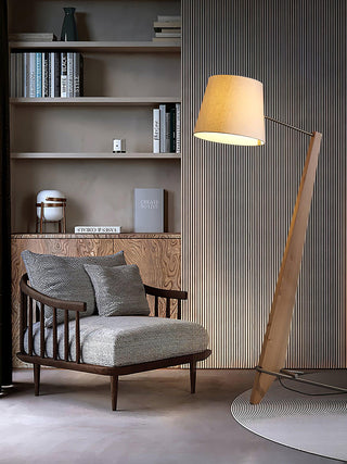 Silva Giant Sculptural Rubberwood Floor Light