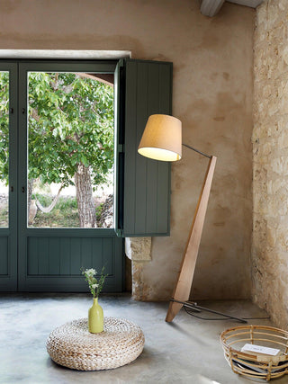 Silva Giant Sculptural Rubberwood Floor Light