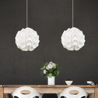 Sinus Textured Plastic Globe Pendant Light
