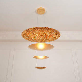 Zathaara Layered Gold Foil Pendant Light - Blowlighting