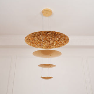 Zathaara Layered Gold Foil Pendant Light - Blowlighting