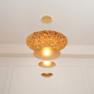Zathaara Layered Gold Foil Pendant Light - Blowlighting