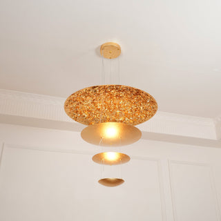 Zathaara Layered Gold Foil Pendant Light - Blowlighting