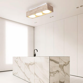 Sky Hole Natural Travertine Ceiling Light