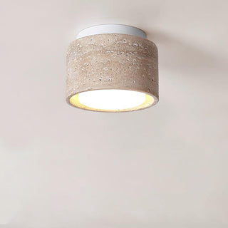 Sky Hole Natural Travertine Ceiling Light