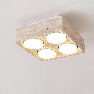 Sky Hole Natural Travertine Ceiling Light