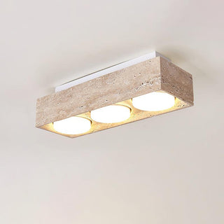 Sky Hole Natural Travertine Ceiling Light