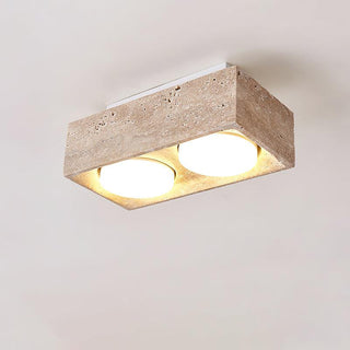 Sky Hole Natural Travertine Ceiling Light