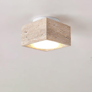 Sky Hole Natural Travertine Ceiling Light