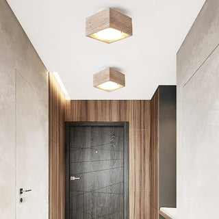 Sky Hole Natural Travertine Ceiling Light