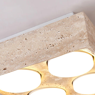 Sky Hole Natural Travertine Ceiling Light