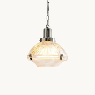 Sloane Chrome Ribbed Glass Pendant Light