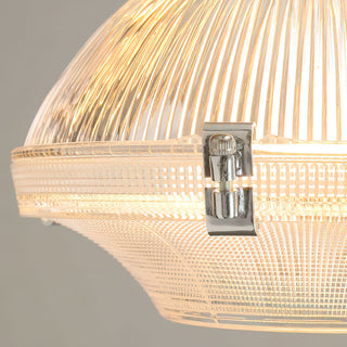 Sloane Chrome Ribbed Glass Pendant Light
