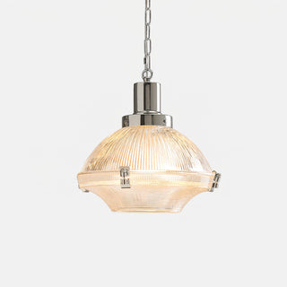 Sloane Chrome Ribbed Glass Pendant Light