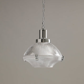 Sloane Chrome Ribbed Glass Pendant Light