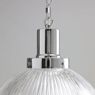 Sloane Chrome Ribbed Glass Pendant Light
