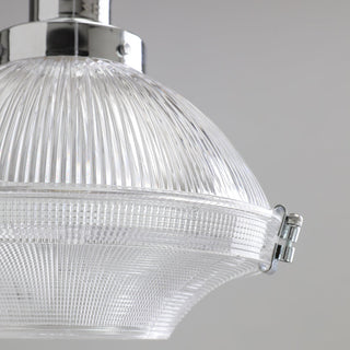 Sloane Chrome Ribbed Glass Pendant Light
