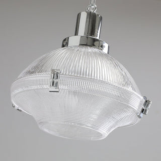 Sloane Chrome Ribbed Glass Pendant Light