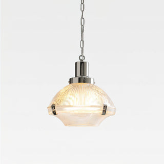 Sloane Chrome Ribbed Glass Pendant Light
