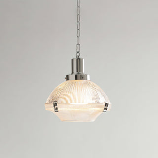 Sloane Chrome Ribbed Glass Pendant Light