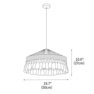 Small Bamboo Hat Bohemian Hemp Rope Pendant Light
