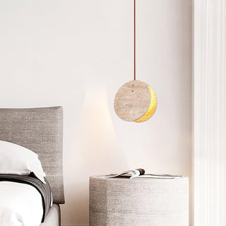 Little Flying Butterfly Minimalist Travertine Pendant Light
